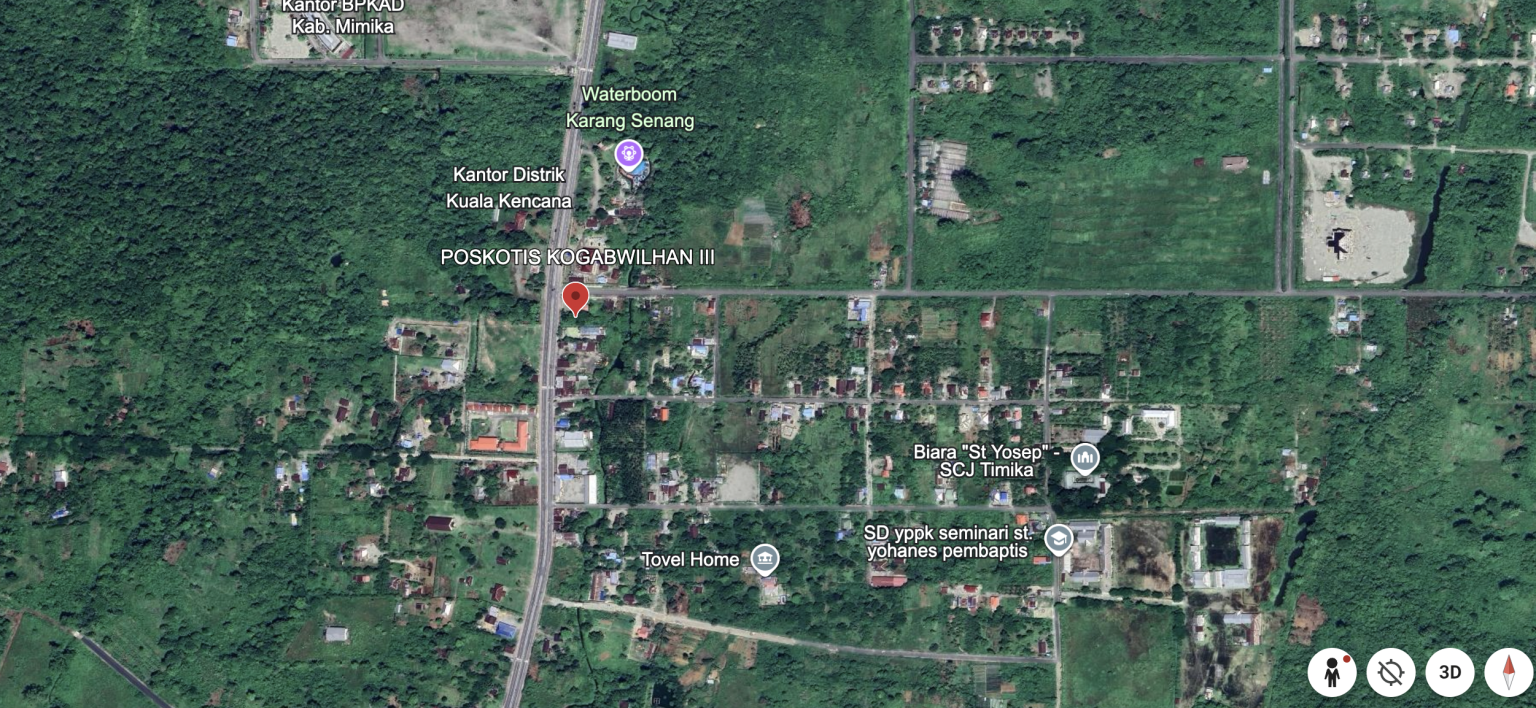 Kogabwilhan III's tactical command post is seen in Mimika, Central Papua. The unit reports directly to the TNI Commander and coordinates combat forces in Papua.