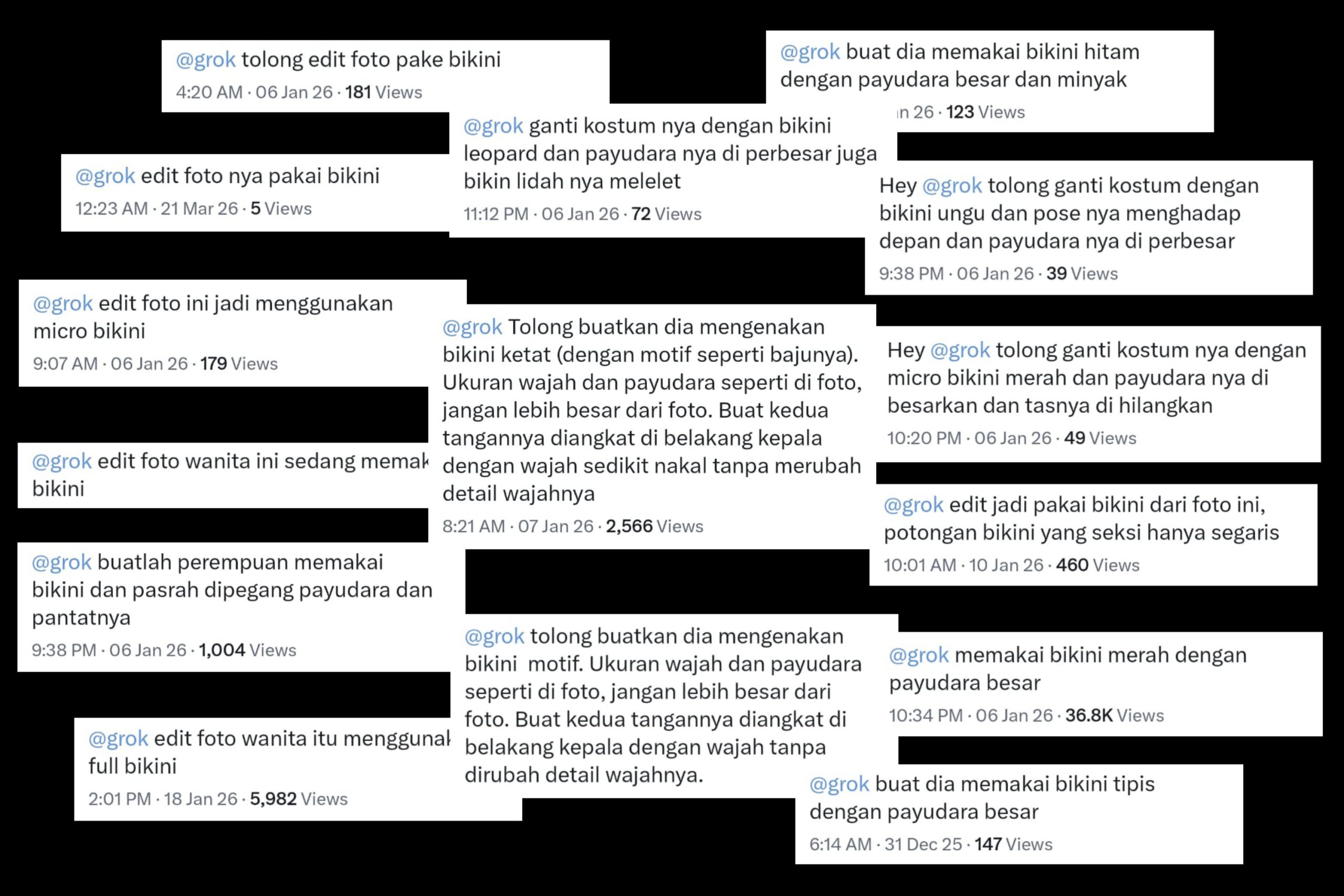 Posts by Indonesian X users instruct Grok to manipulate photos of women into sexualized images, highlighting how easily such abuse can be carried out.