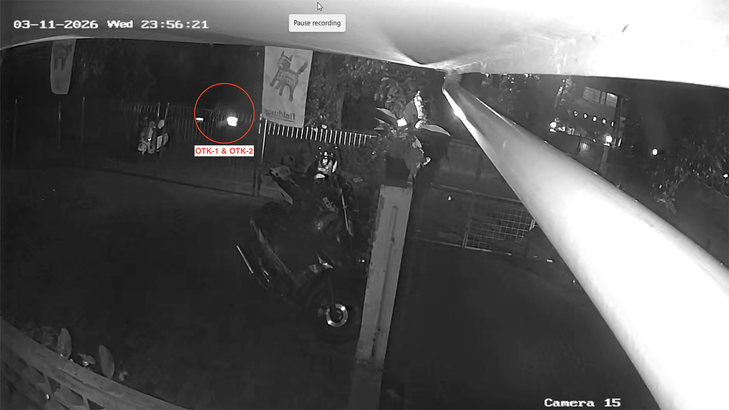 Suspects No. 1 and 2 are seen returning to Panglima Polim area after the acid attack.